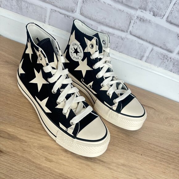⭐Converse Chuck Taylor All Star Lift Platform Hi Large Stars 10.5 Shoes A09903C⭐ - Picture 3 of 10
